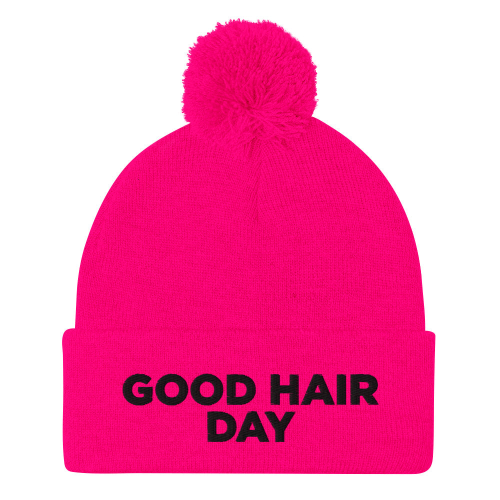 Good Hair Day Pom-Pom Beanie