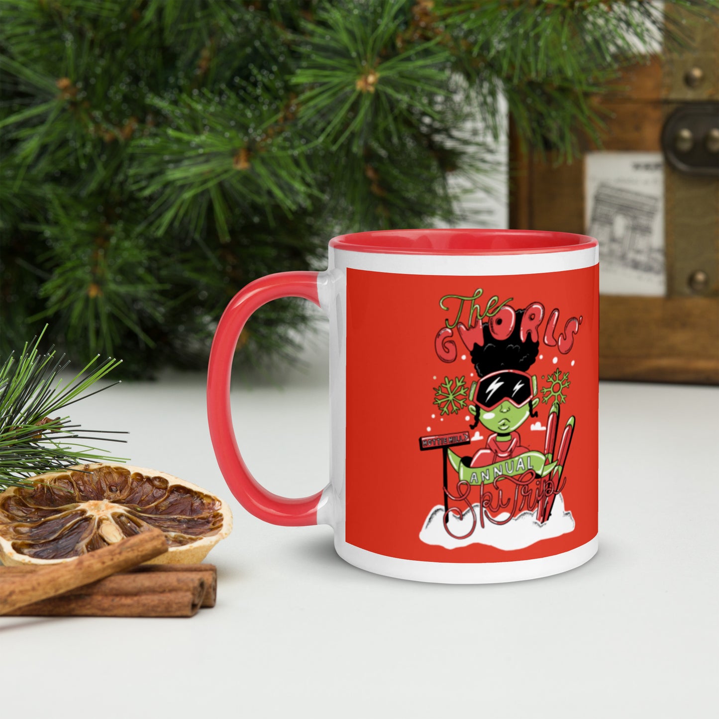 The Gworls Annual Ski Trip Holiday Mug with Color Inside