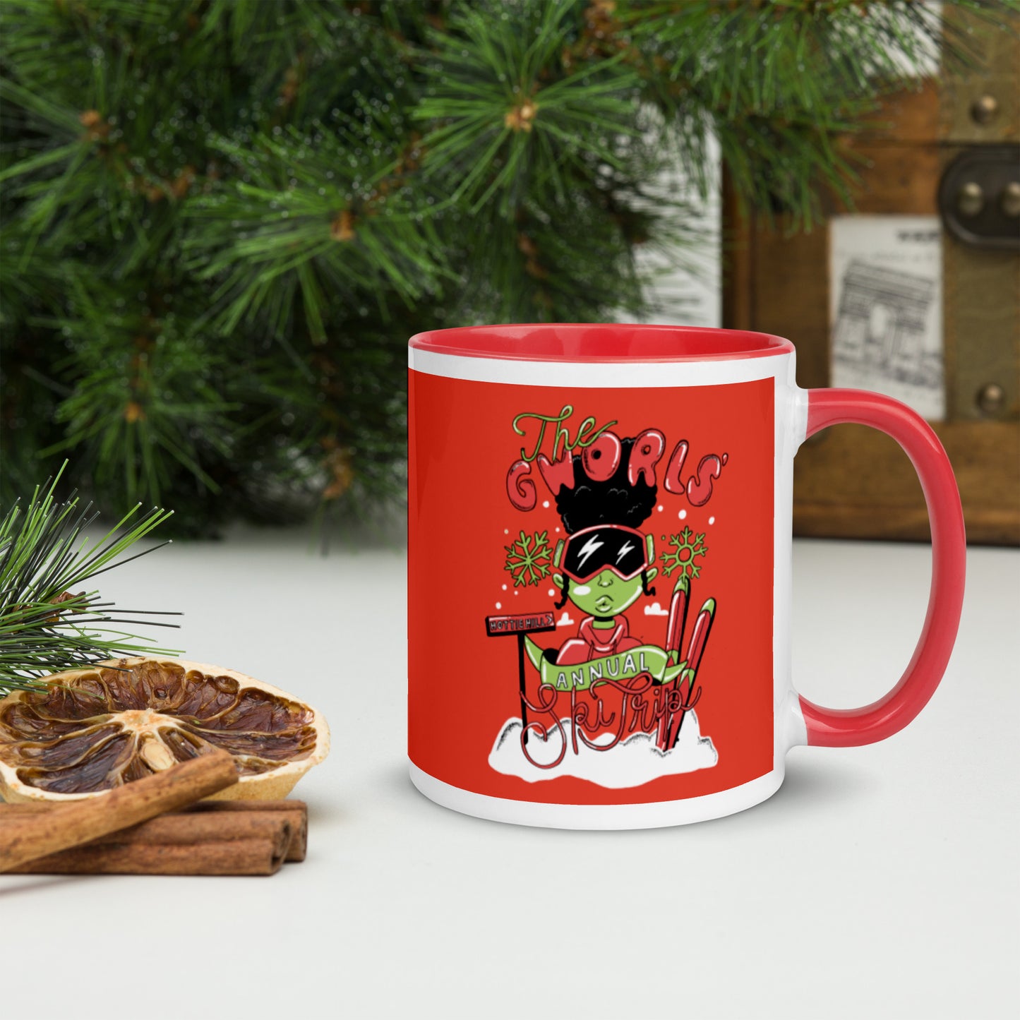 The Gworls Annual Ski Trip Holiday Mug with Color Inside