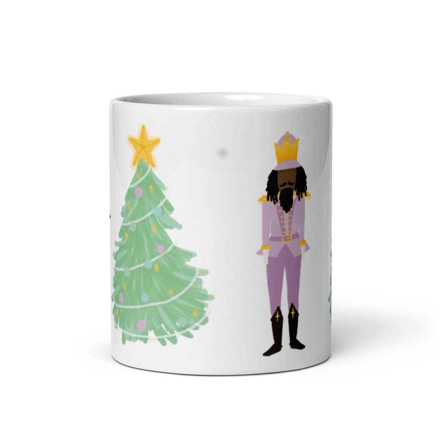 Black Nutcracker, Christmas Nutcracker Mug, Kids Christmas Gift , Kids Nutcracker Stocking Stuffer , Kids Christmas Mug, Nutcracker Gift White glossy mug