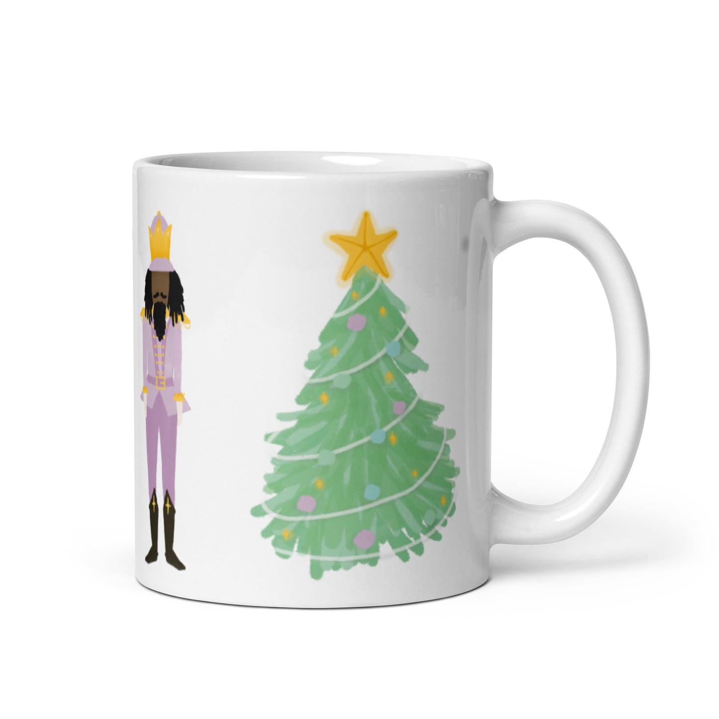 Black Nutcracker, Christmas Nutcracker Mug, Kids Christmas Gift , Kids Nutcracker Stocking Stuffer , Kids Christmas Mug, Nutcracker Gift White glossy mug