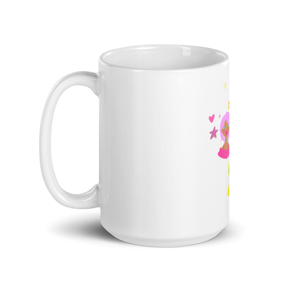 Colorful Black Girls White glossy mug