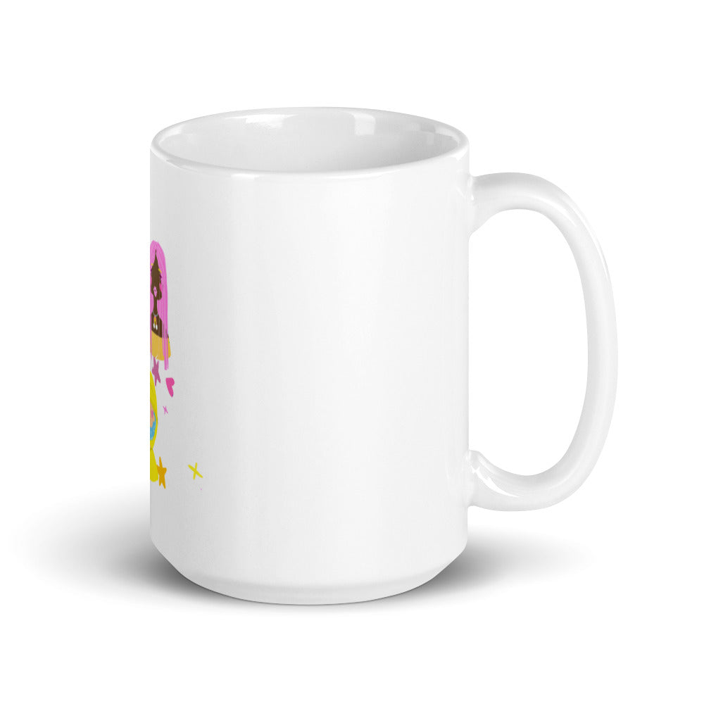 Colorful Black Girls White glossy mug