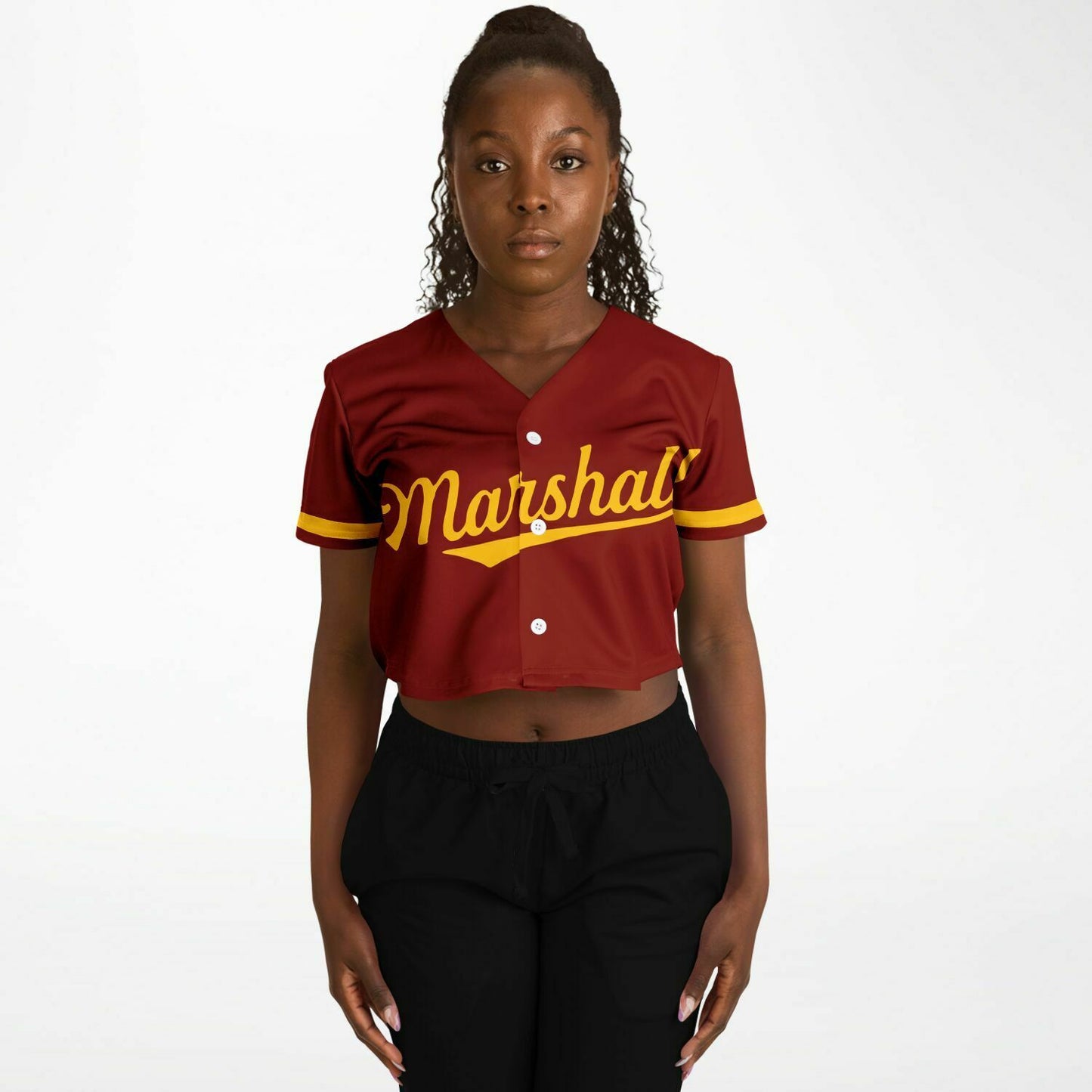Marshall Metropolitan High School Cropped Baseball Jersey | Marshall Commandos