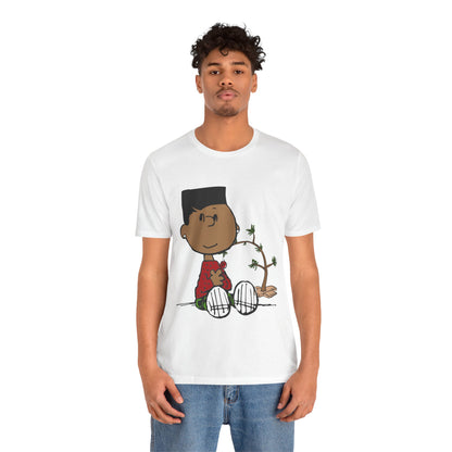 Black Charlie Brown Characters Christmas Tee Shirt