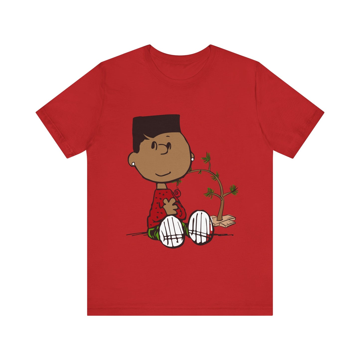 Black Charlie Brown Characters Christmas Tee Shirt