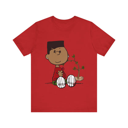 Black Charlie Brown Characters Christmas Tee Shirt