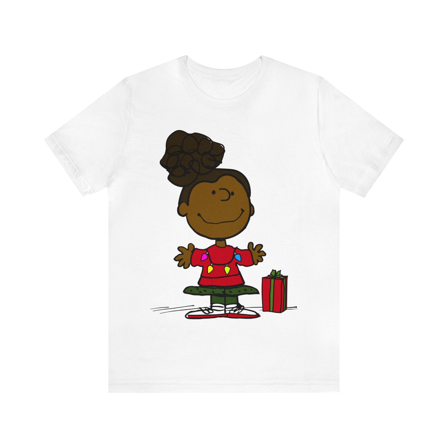 Black Charlie Brown Characters Christmas Tee Shirt