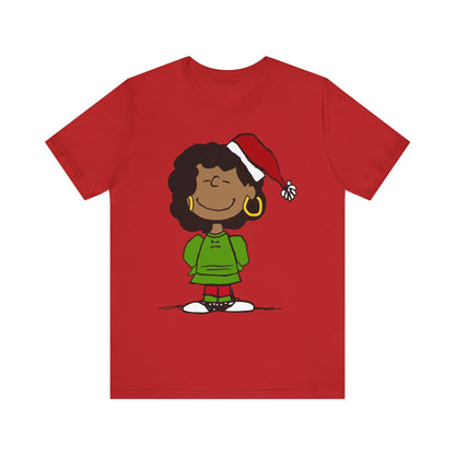 Black Charlie Brown Characters Christmas Tee Shirt