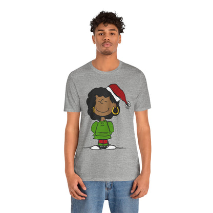 Black Charlie Brown Characters Christmas Tee Shirt