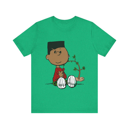 Black Charlie Brown Characters Christmas Tee Shirt