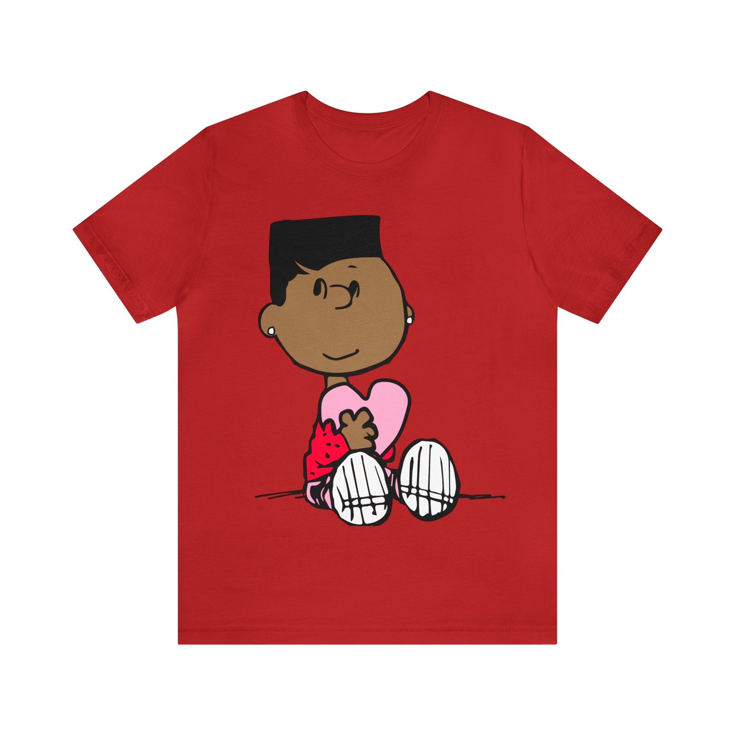 Black Charlie Brown Characters Valentine's Day Tee Shirt