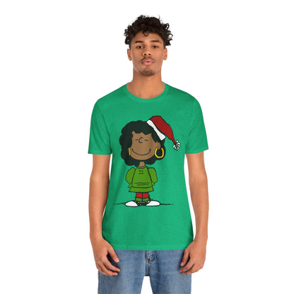 Black Charlie Brown Characters Christmas Tee Shirt