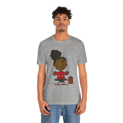 Black Charlie Brown Characters Christmas Tee Shirt