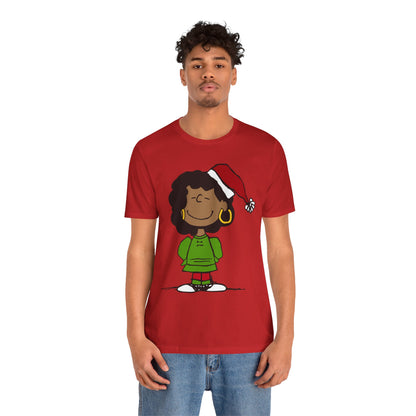 Black Charlie Brown Characters Christmas Tee Shirt