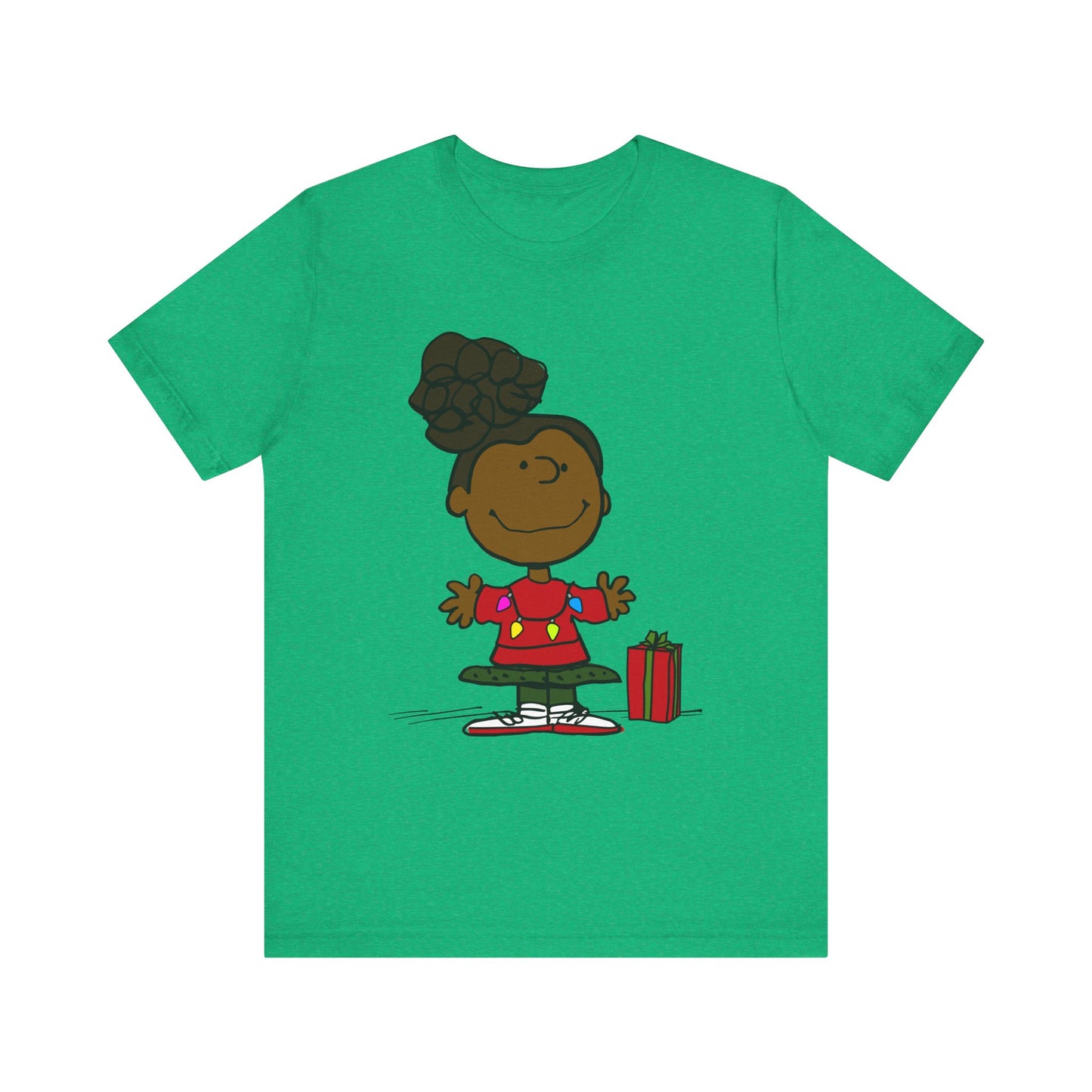 Black Charlie Brown Characters Christmas Tee Shirt