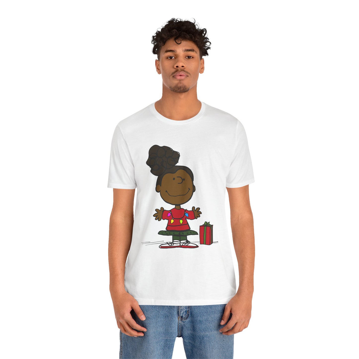 Black Charlie Brown Characters Christmas Tee Shirt