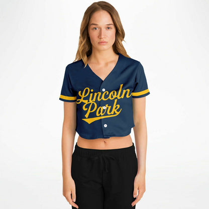 Lincoln Park High School Cropped Baseball Jersey | Lincoln Park Lions