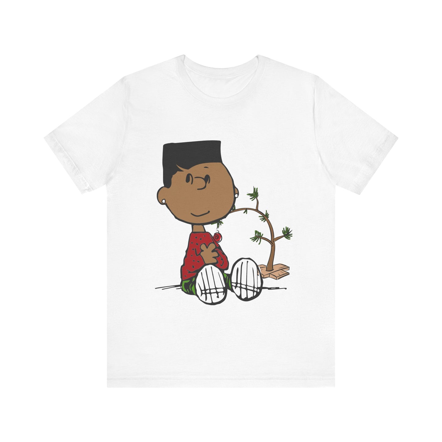 Black Charlie Brown Characters Christmas Tee Shirt