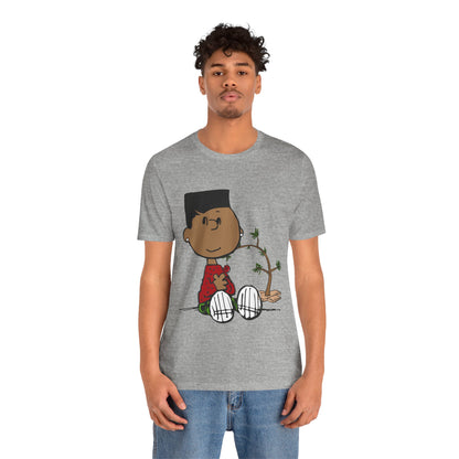 Black Charlie Brown Characters Christmas Tee Shirt