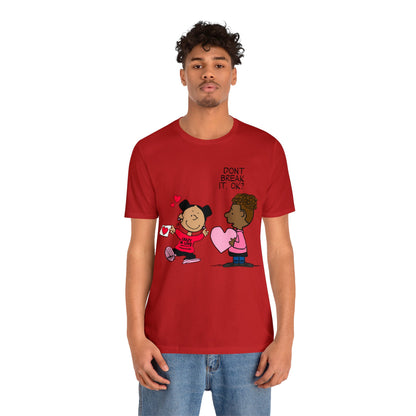 Black Charlie Brown Characters Valentine's Day Tee Shirt