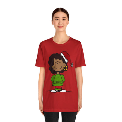 Black Charlie Brown Characters Christmas Tee Shirt