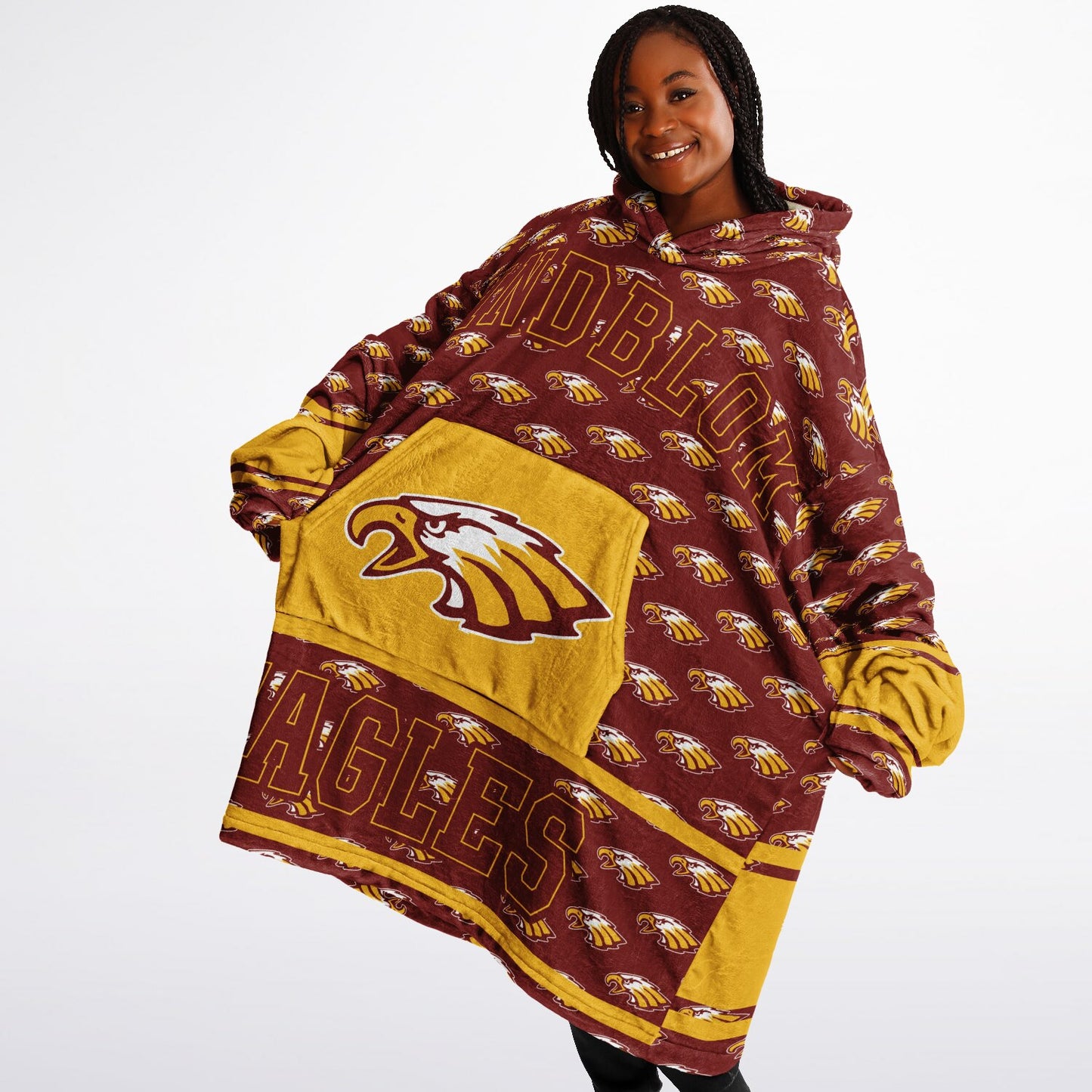 Lindblom Math and Science Academy Snug Hoodie | Hoodie Blanket | Lindblom Eagles | Football SZN