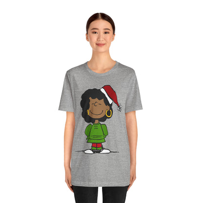 Black Charlie Brown Characters Christmas Tee Shirt