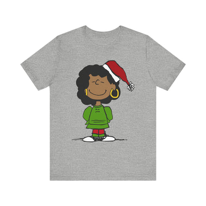 Black Charlie Brown Characters Christmas Tee Shirt