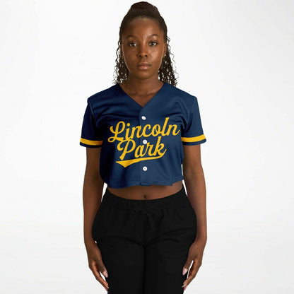 Lincoln Park High School Cropped Baseball Jersey | Lincoln Park Lions