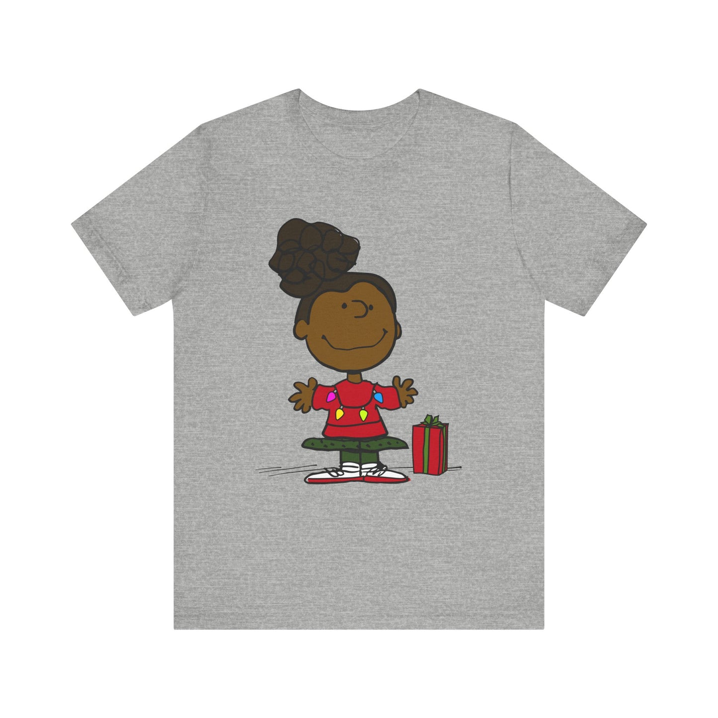 Black Charlie Brown Characters Christmas Tee Shirt