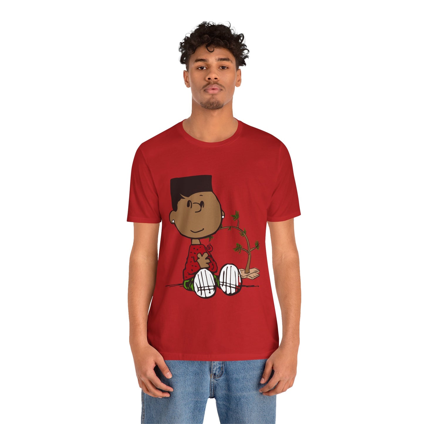 Black Charlie Brown Characters Christmas Tee Shirt