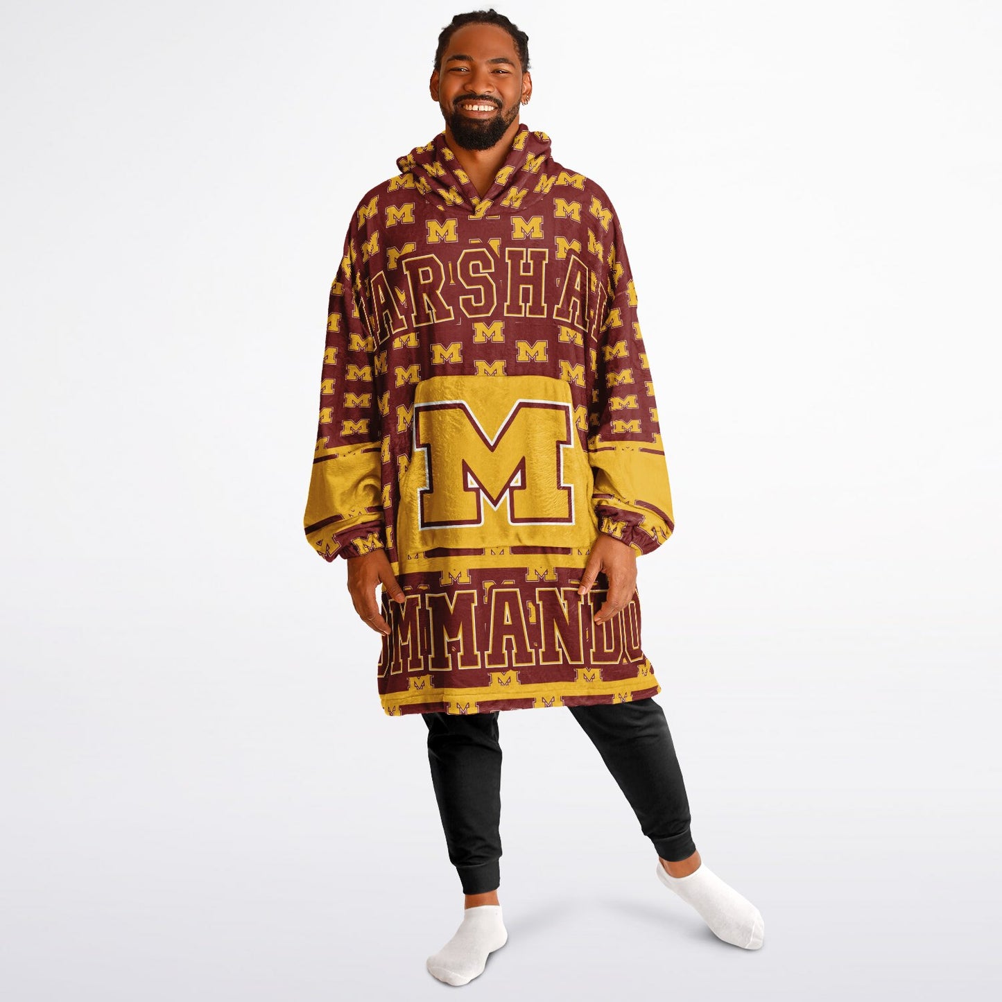 Marshall Metropolitan High School Snug Hoodie | Hoodie Blanket | Marshall Commandos | Football SZN