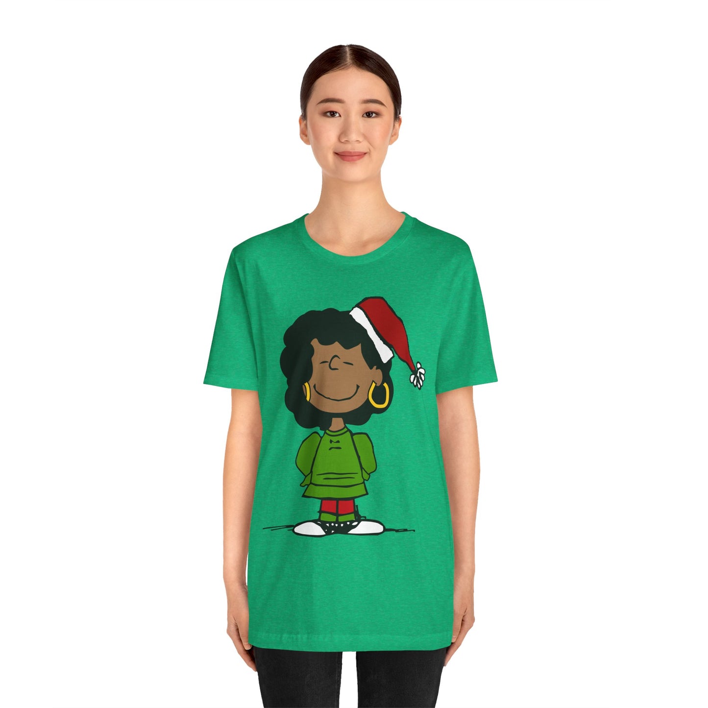 Black Charlie Brown Characters Christmas Tee Shirt