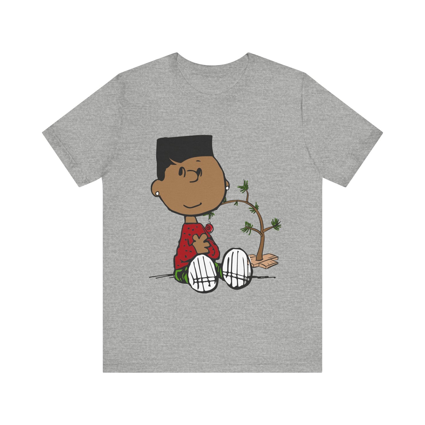 Black Charlie Brown Characters Christmas Tee Shirt