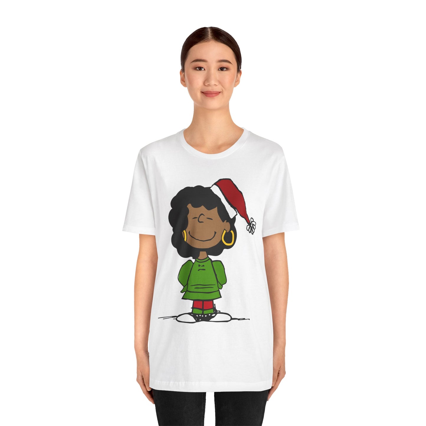 Black Charlie Brown Characters Christmas Tee Shirt