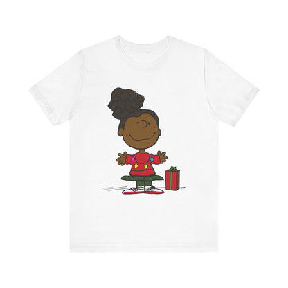 Black Charlie Brown Characters Christmas Tee Shirt