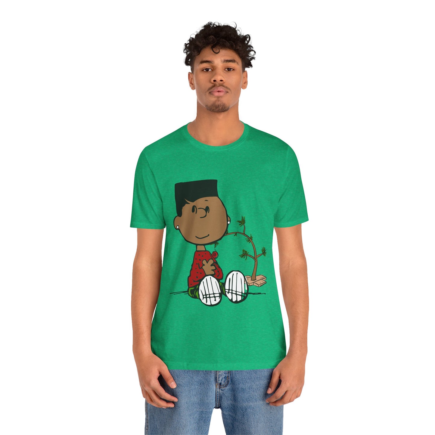 Black Charlie Brown Characters Christmas Tee Shirt