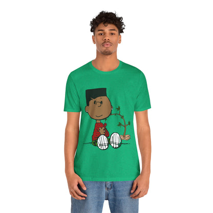 Black Charlie Brown Characters Christmas Tee Shirt