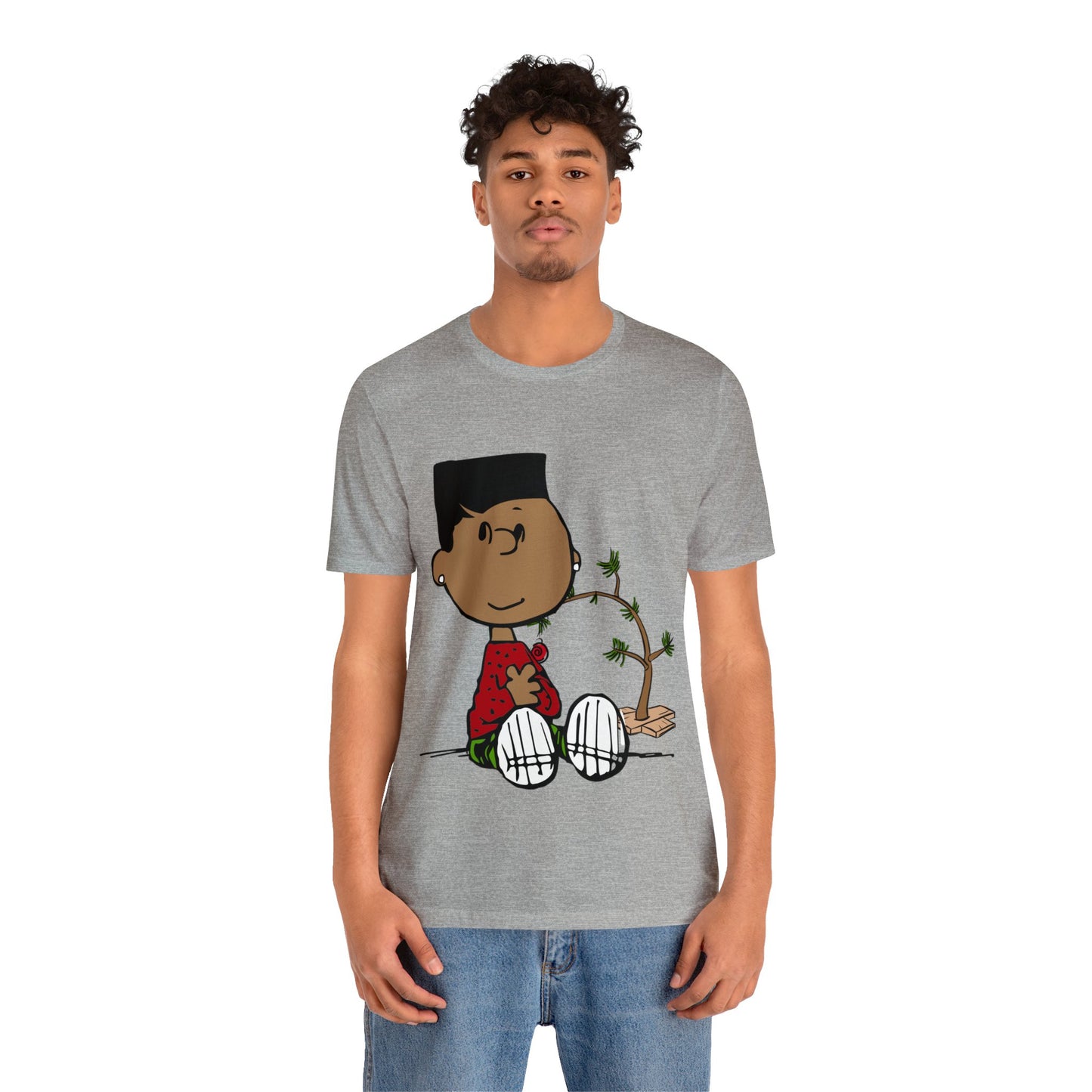 Black Charlie Brown Characters Christmas Tee Shirt