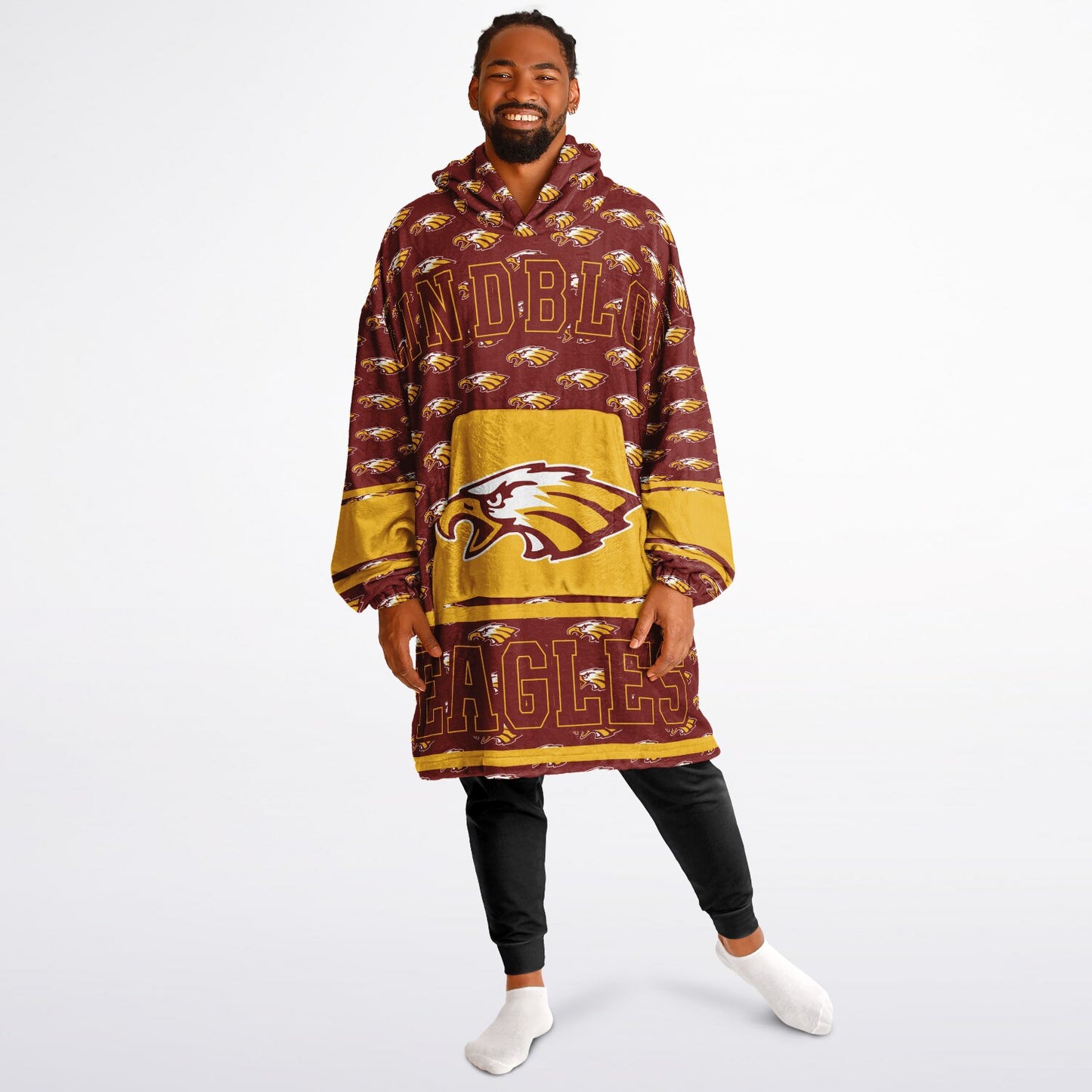 Lindblom Math and Science Academy Snug Hoodie | Hoodie Blanket | Lindblom Eagles | Football SZN