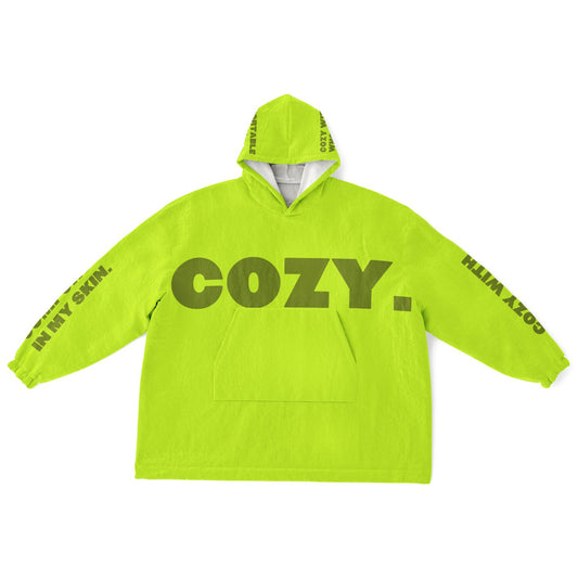 Cozy Lyrics Hoodie Blanket | Snug Hoodie Green
