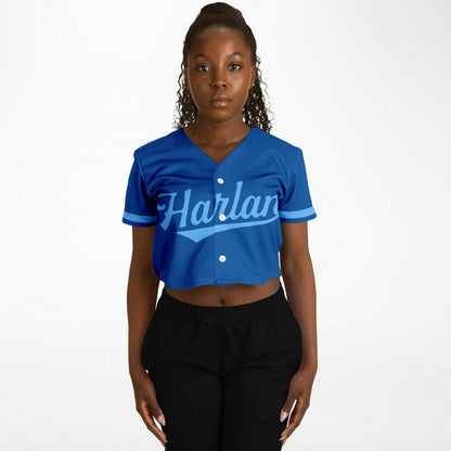 Harlan High School Cropped Baseball Jersey | Harlan Falcons