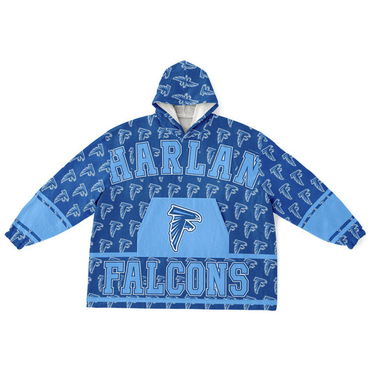 Harlan High School Snug Hoodie | Hoodie Blanket | Harlan Falcons | Football SZN