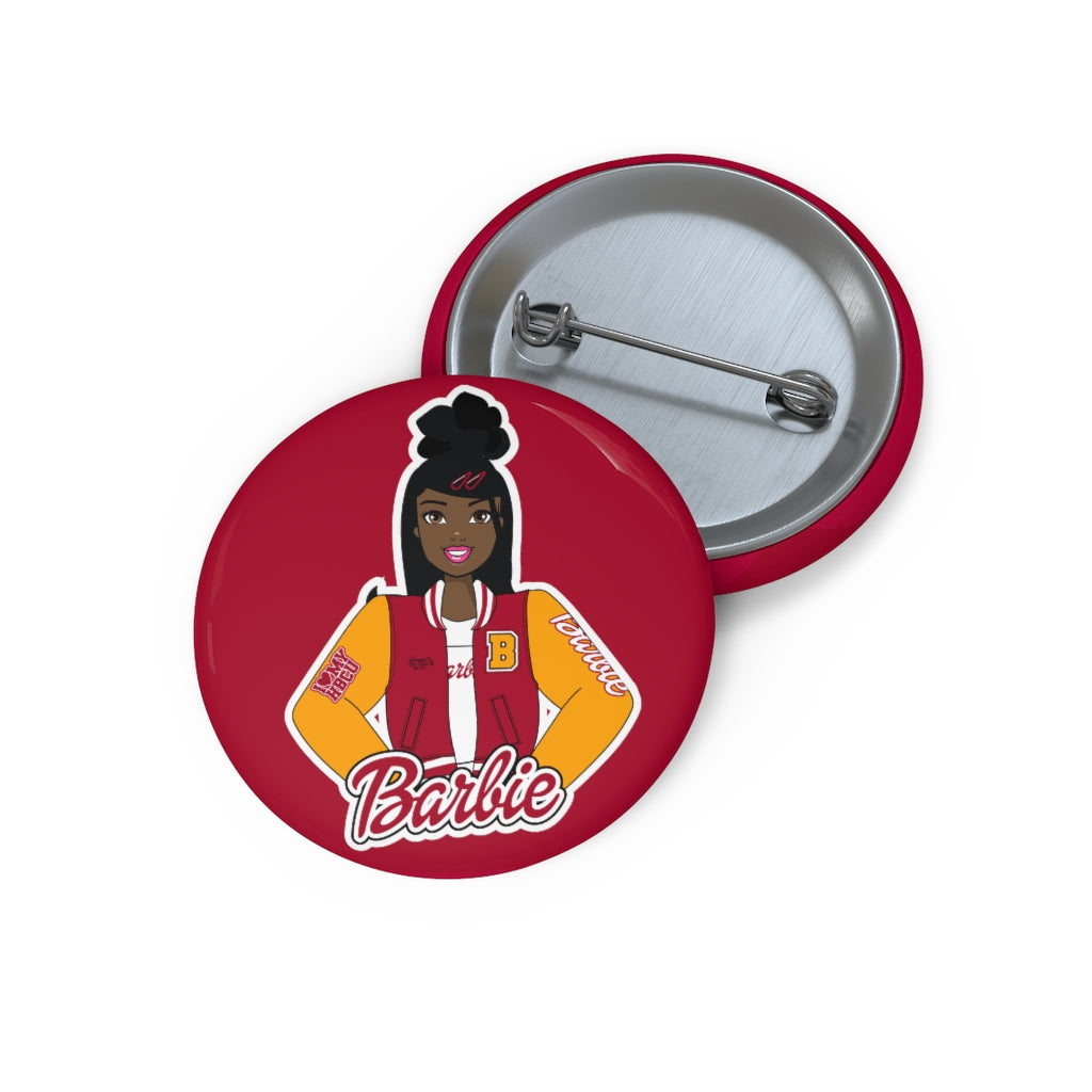 HBCU Barbie Crimson & Gold Custom Pin Buttons