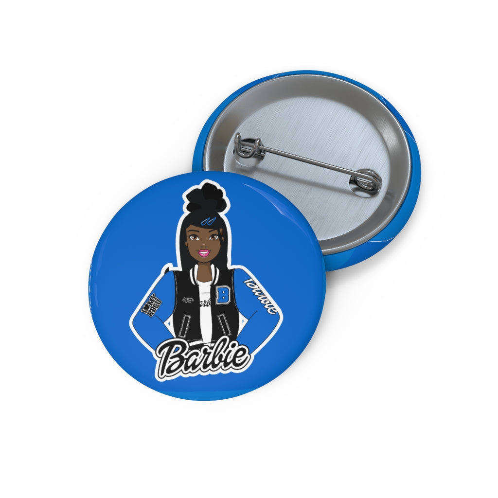 HBCU Barbie Black & Blue Custom Pin Buttons