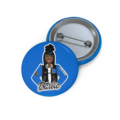 HBCU Barbie Black & Blue Custom Pin Buttons