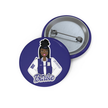HBCU Barbie White & Purple Custom Pin Buttons