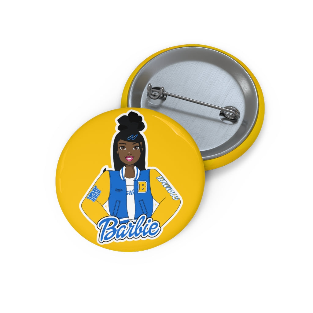 HBCU Barbie Yellow & Blue Custom Pin Buttons