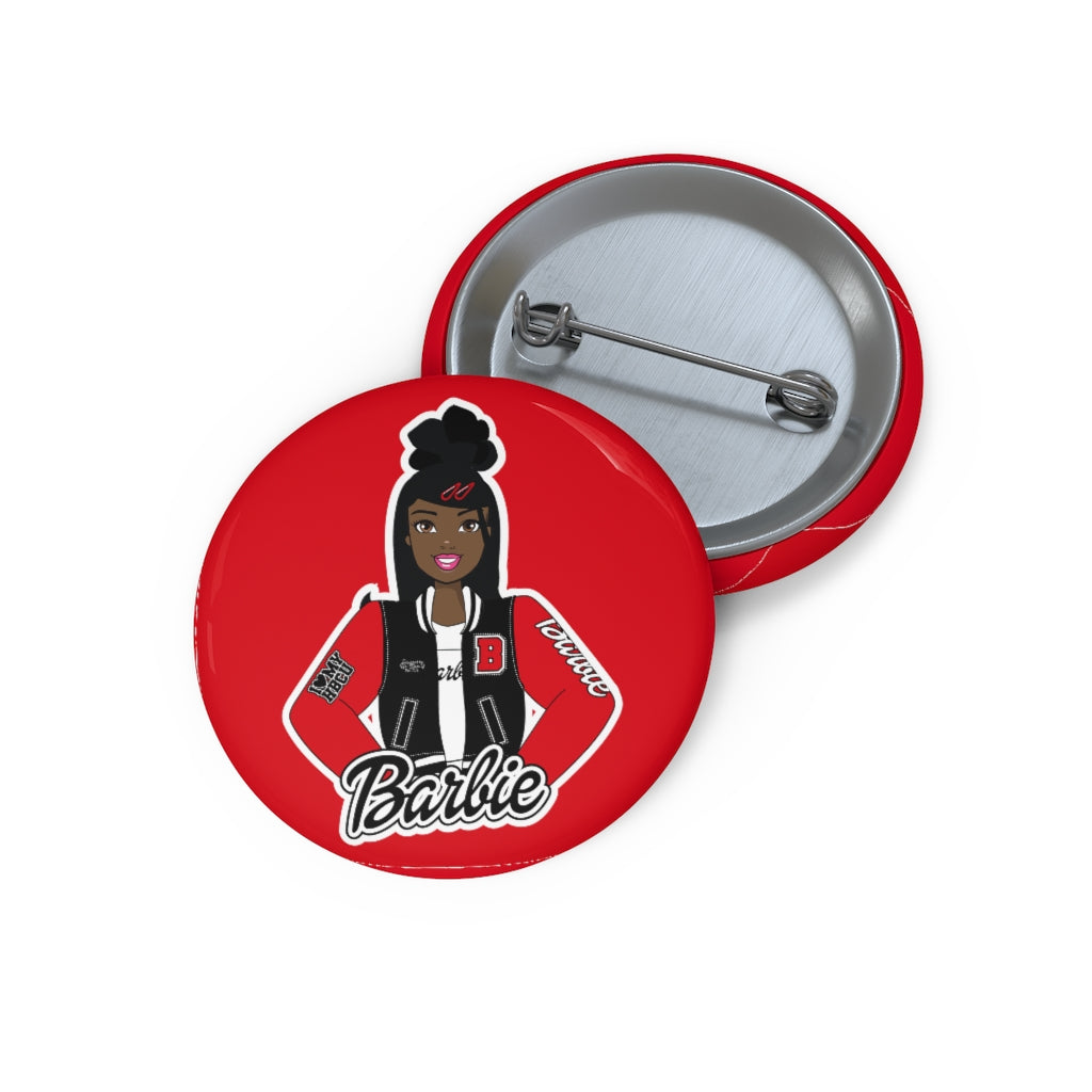 HBCU Barbie Black & Red Custom Pin Buttons